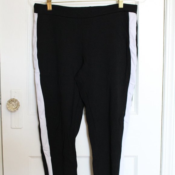Black Leggings with White Stripe - Picture 1 of 6